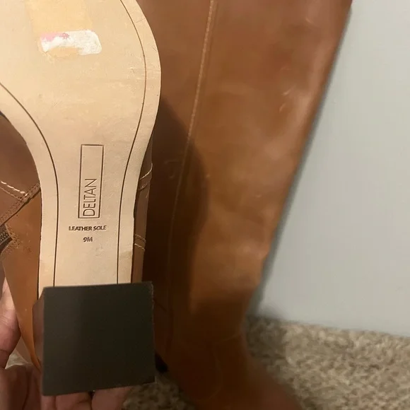 BRAND NEW! Deltan Brown Tall Leather Boots - Picture 4 of 5
